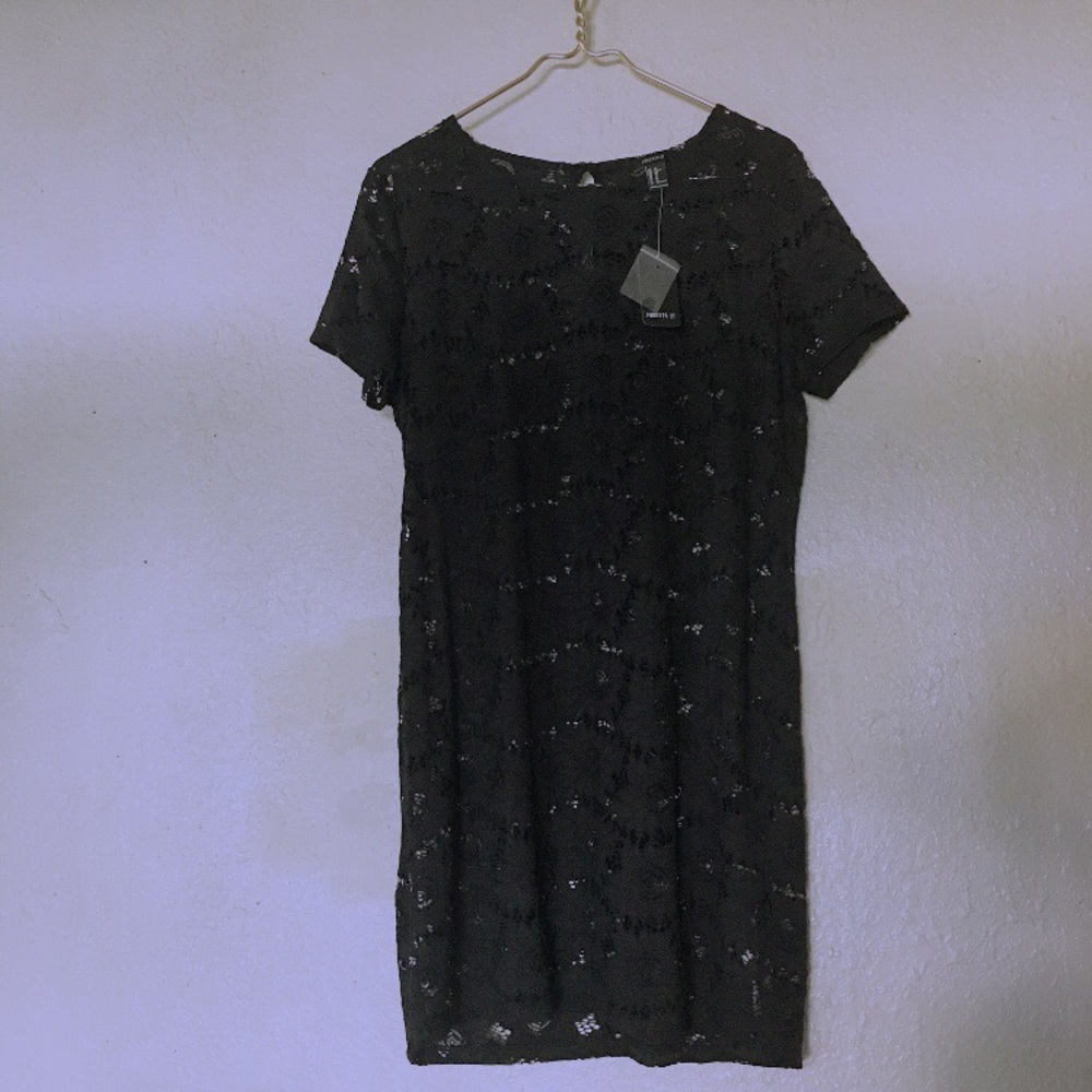 Forever 21 Sheer Lace Flower Mini Dress